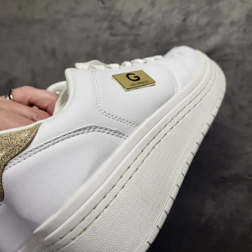 GBG Los Angeles By Guess Sz 8 White Sneakers Y2K 90s Chunky